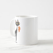 Black Cat Holding Orange Rat Kaffeetasse (Vorderseite Links)