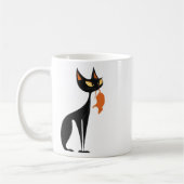 Black Cat Holding Orange Rat Kaffeetasse (Links)