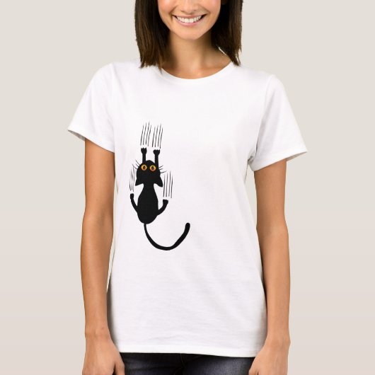 Black Cat Holding T-Shirt (Vorderseite)