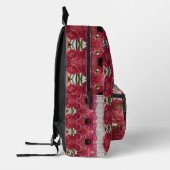 Black Cat Hot Pink Psychedelische botanische Blume Bedruckter Rucksack (Links)