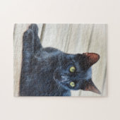 Black Cat Hübsch Kitty Art Puzzle (Horizontal)