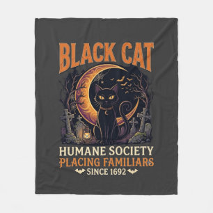 Black Cat Humane Society Halloween Halbmond L Fleecedecke