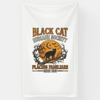 Black Cat Humane Society Halloween Vollmond Fleder Banner