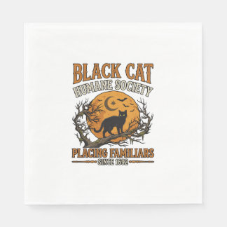 Black Cat Humane Society Halloween Vollmond Fleder Serviette