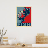 Black Cat Hungerfestungen - Pop Art Red & Blue Poster (Küche)