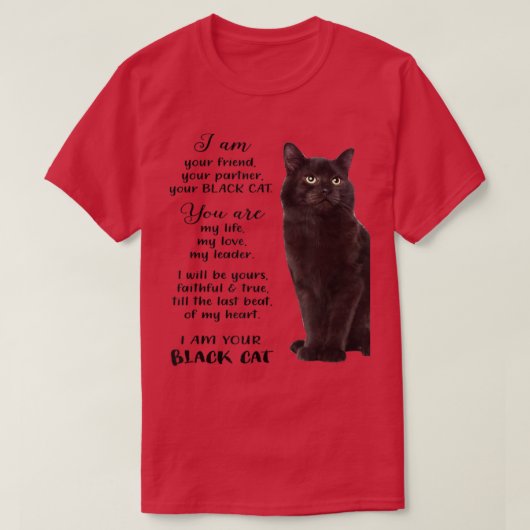 Black Cat I Be Your Black Cat Väter Mütter Day T-Shirt (Design vorne)
