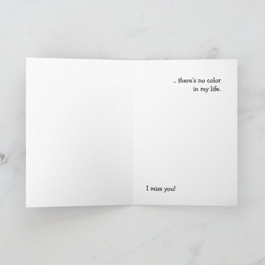 Black Cat I Miss You card Karte (Innenseite)