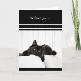 Black Cat I Miss You card Karte