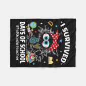 Black Cat I Survived 67 Days Of School 1st Grade T Fleecedecke (Vorderseite (Horizontal))