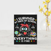 Black Cat I Survived 67 Days Of School Its Fine I' Karte (Gelbe Blume)