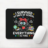 Black Cat I Survived 67 Days Of School Its Fine I' Mousepad (Mit Mouse)