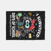 Black Cat I Survived 67 Days Of School Kindergarte Fleecedecke (Vorderseite (Horizontal))