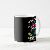 Black Cat I Survived 67 Days Of School Kindergarte Kaffeetasse (VorderseiteRechts)