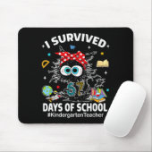 Black Cat I Survived 67 Days Of School Kindergarte Mousepad (Mit Mouse)
