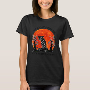 Black Cat Ich bin ein Katzenmensch und kein Hal T-Shirt
