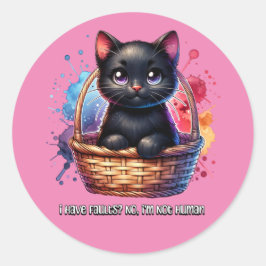 Black Cat: Ich habe Fehler, nein, ich bin nicht me Runder Aufkleber