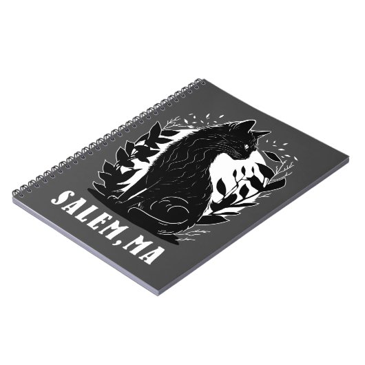 Black Cat Illustration | Salem Notizblock (Linke Seite)