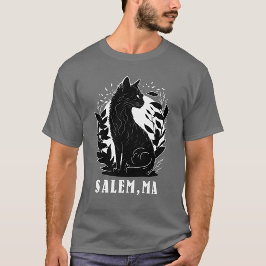 Black Cat Illustration | Salem T-Shirt (Vorderseite)
