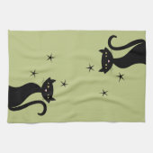 Black Cat im Stil von 1950 Geschirrtuch (Horizontal)