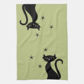 Black Cat im Stil von 1950 Geschirrtuch (Vertikal)