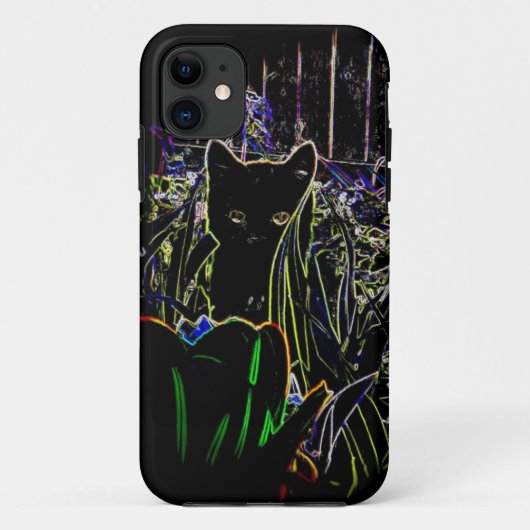 Black Cat in A Neon Garden iPhone 5 Fall Case-Mate iPhone Hülle (Rückseite)