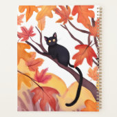Black Cat in a Tree | Fall Autumn Spooky Cute Planer (Rückseite)