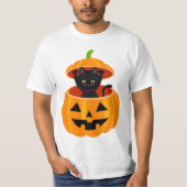 " Black Cat in Halloween Pumpkin Clip Art " T-Shirt (Vorderseite)