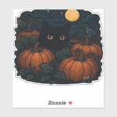 Black Cat in Hexenhut - Matcha Latte Magic Classi Aufkleber (Blatt)