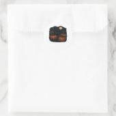 Black Cat in Hexenhut - Matcha Latte Magic Classi Runder Aufkleber (Tasche)
