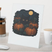 Black Cat in Hexenhut - Matcha Latte Magic Classi Sockelschild (In Situ)