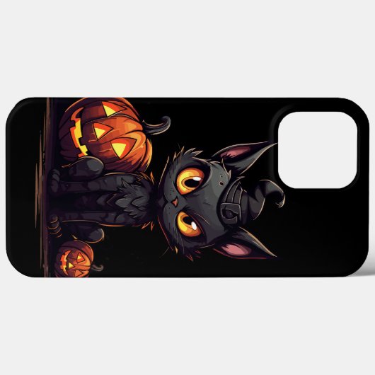 Black Cat in Hexenhut Meowlow iPhone / iPad Gehäus Case-Mate iPhone Hülle (Rückseite (Horizontal))