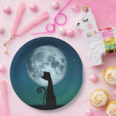 Black Cat in Moonlight Paper-Tellern Pappteller (Party)