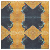 Black Cat in Profile Fabric von Rachel M Brown Stoff (Muster)