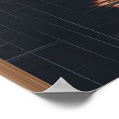 Black Cat in Rainy Neon Japanese Street Anime Art Poster (Ecke)