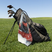 Black Cat in Sledge Let it Snow Christmas Golfhandtuch (Gras)