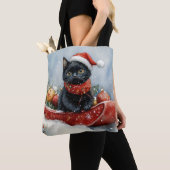 Black Cat in Sledge Let it Snow Christmas Tasche (Von Nahem)