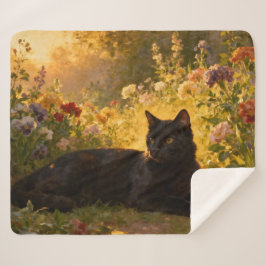 Black Cat in the Flowers I Sherpadecke