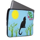 Black Cat in the Sunlit Garden Electronics Bag Laptopschutzhülle (Vorne Rechts)