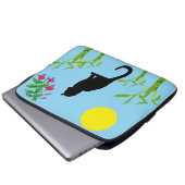 Black Cat in the Sunlit Garden Electronics Bag Laptopschutzhülle (Vorne Knopf)