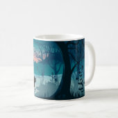 Black Cat in Woods Design Coffee Tasse (VorderseiteRechts)