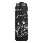 Black Cat individuelle Name Thermosbecher (Vorderseite)