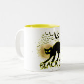 Black Cat Inspiriert Halloween-Tasse Zweifarbige Tasse (Vorderseite Links)