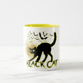 Black Cat Inspiriert Halloween-Tasse Zweifarbige Tasse (Mittel)