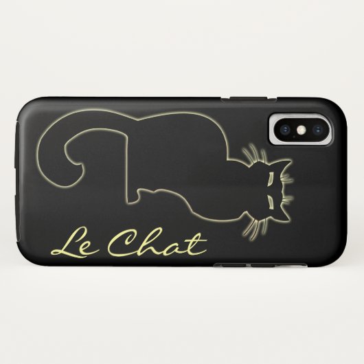 Black Cat iPhone Case Cat Lover Le Chat Case (Rückseite (Horizontal))