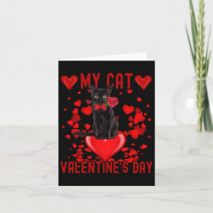 Black Cat ist meine Valentine Red Hearts Valentine Karte