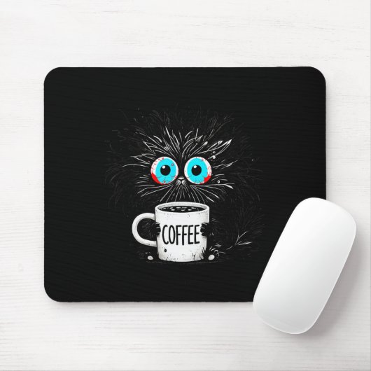 Black Cat Its Fine Im Fine Everything Is Fine Funn Mousepad (Mit Mouse)