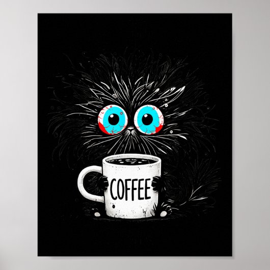 Black Cat Its Fine Im Fine Everything Is Fine Funn Poster (Vorne)