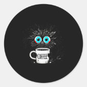 Black Cat Its Fine Im Fine Everything Is Fine Funn Runder Aufkleber (Vorderseite)