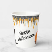 Black Cat Jack o' Lantern Halloween Paper Cups Pappbecher (Links)