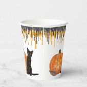 Black Cat Jack o' Lantern Halloween Paper Cups Pappbecher (Rechts)
